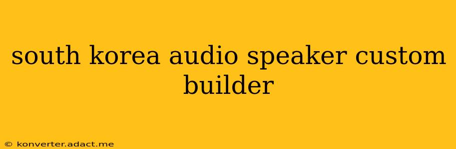 south korea audio speaker custom builder