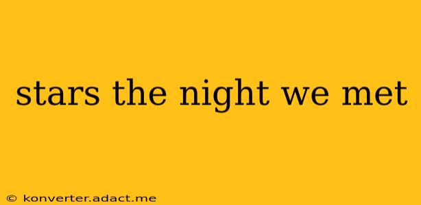stars the night we met