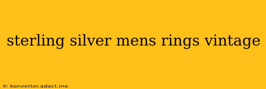 sterling silver mens rings vintage