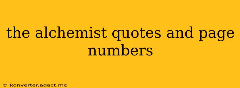the alchemist quotes and page numbers