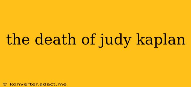 the death of judy kaplan