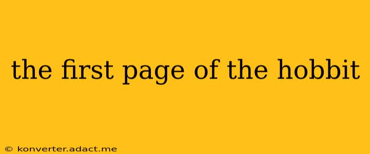 the first page of the hobbit