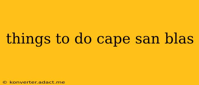 things to do cape san blas