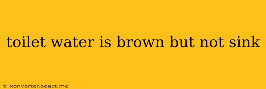toilet water is brown but not sink