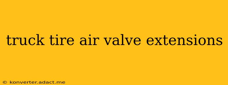 truck tire air valve extensions
