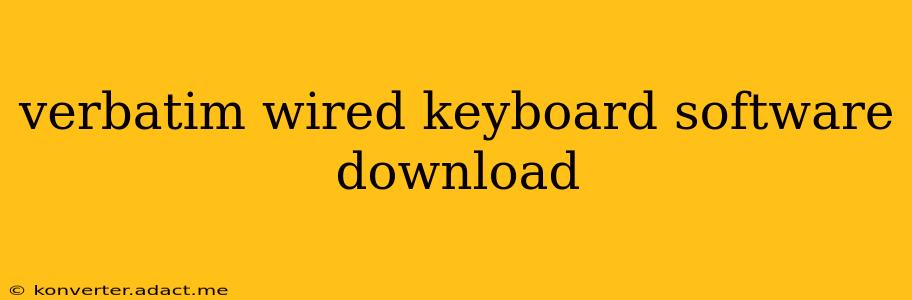 verbatim wired keyboard software download
