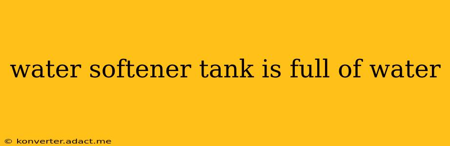 water softener tank is full of water