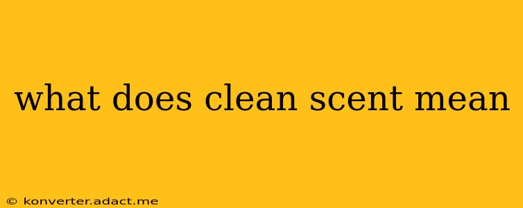 what does clean scent mean