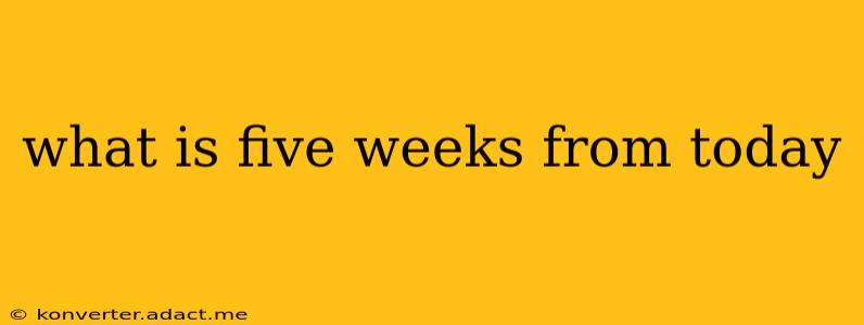what is five weeks from today