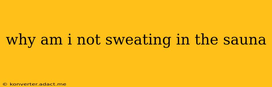 why am i not sweating in the sauna