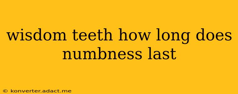 wisdom teeth how long does numbness last