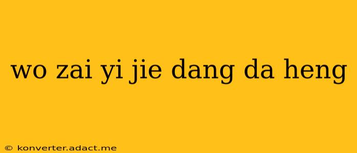 wo zai yi jie dang da heng wo zai yi jie dang da heng